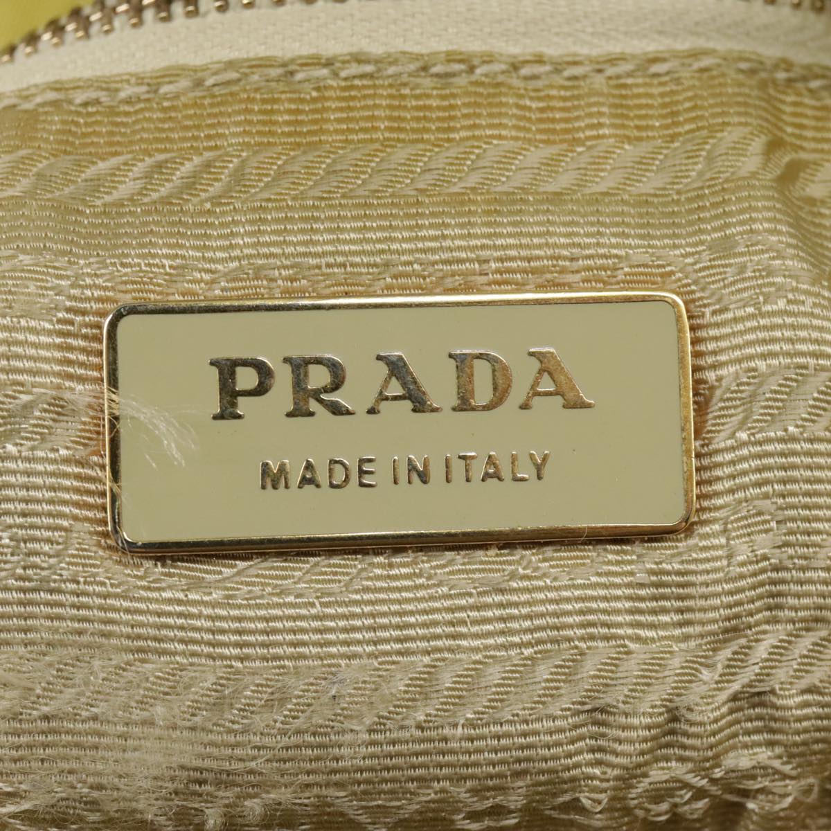 PRADA Shoulder Bag Nylon Yellow Gold Auth 102069