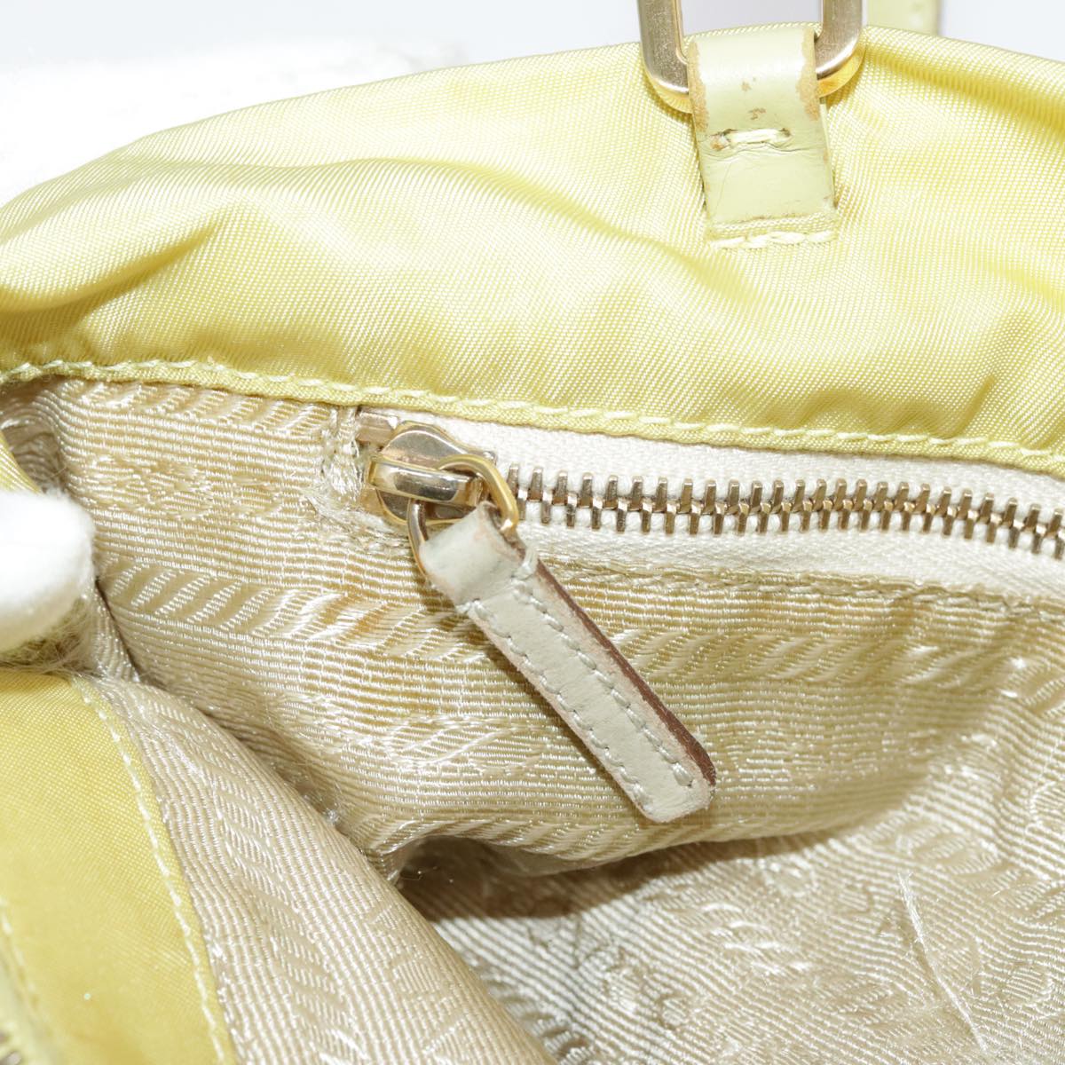 PRADA Shoulder Bag Nylon Yellow Gold Auth 102069