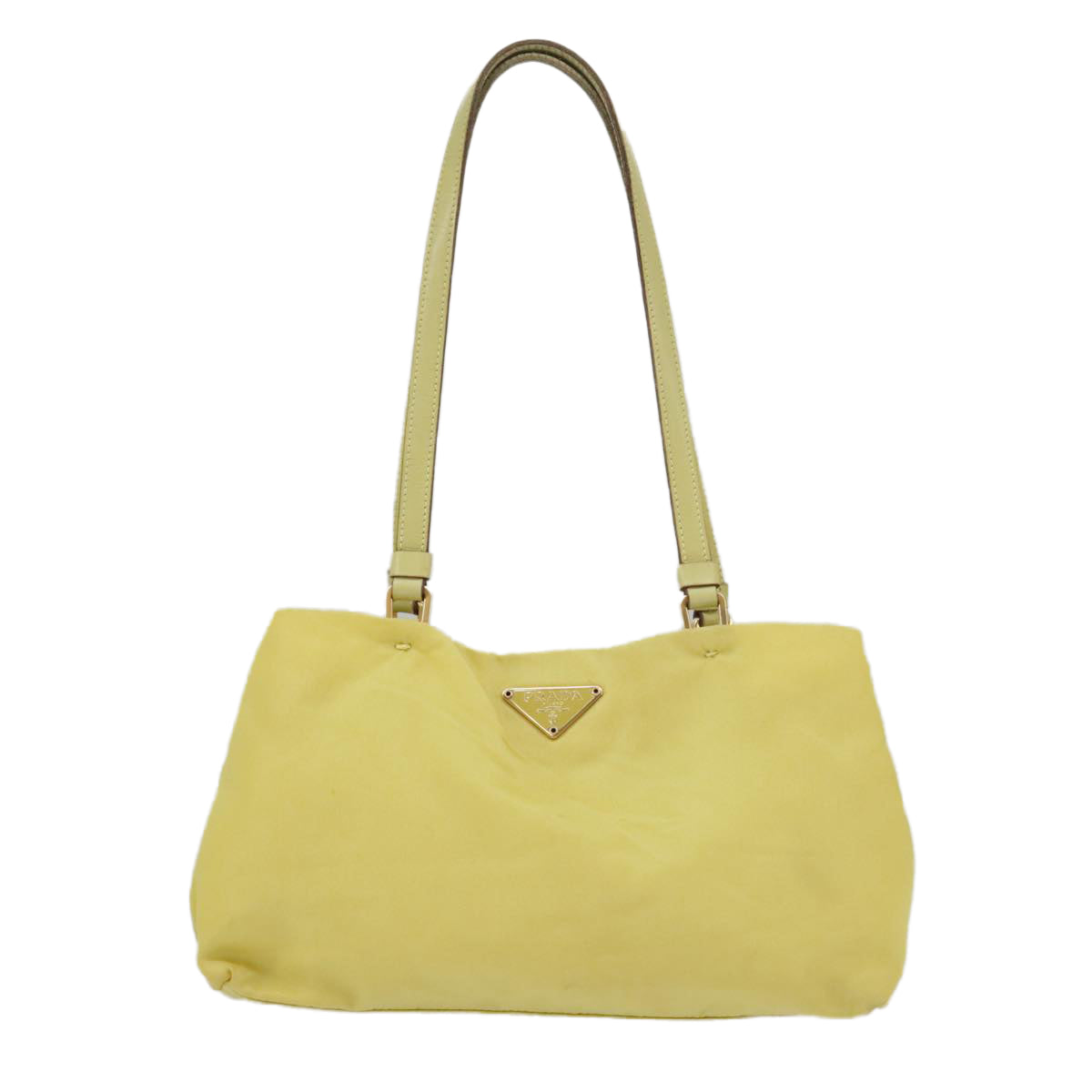 PRADA Shoulder Bag Nylon Yellow Gold Auth 102069 - 0