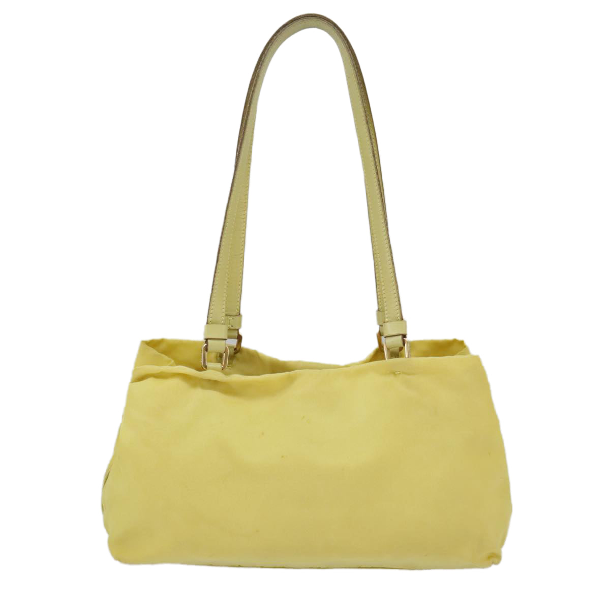 PRADA Shoulder Bag Nylon Yellow Gold Auth 102069