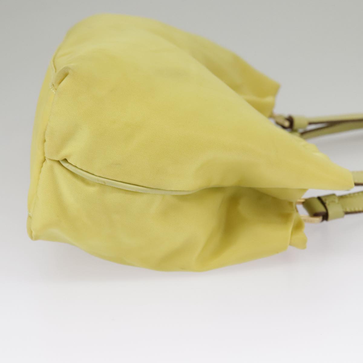 PRADA Shoulder Bag Nylon Yellow Gold Auth 102069