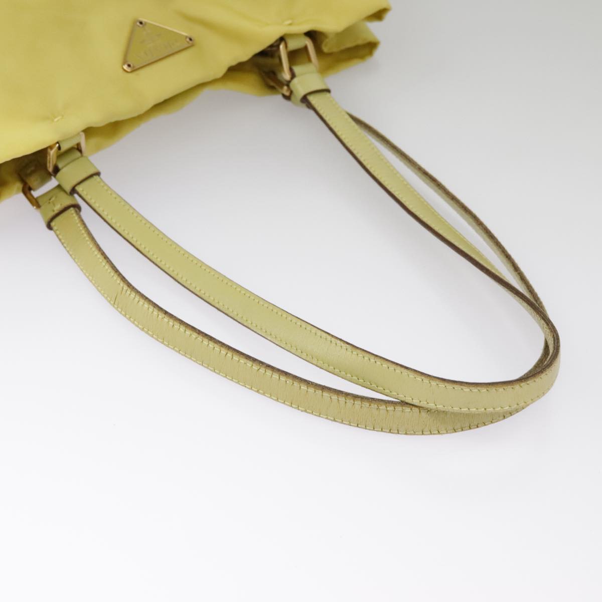 PRADA Shoulder Bag Nylon Yellow Gold Auth 102069