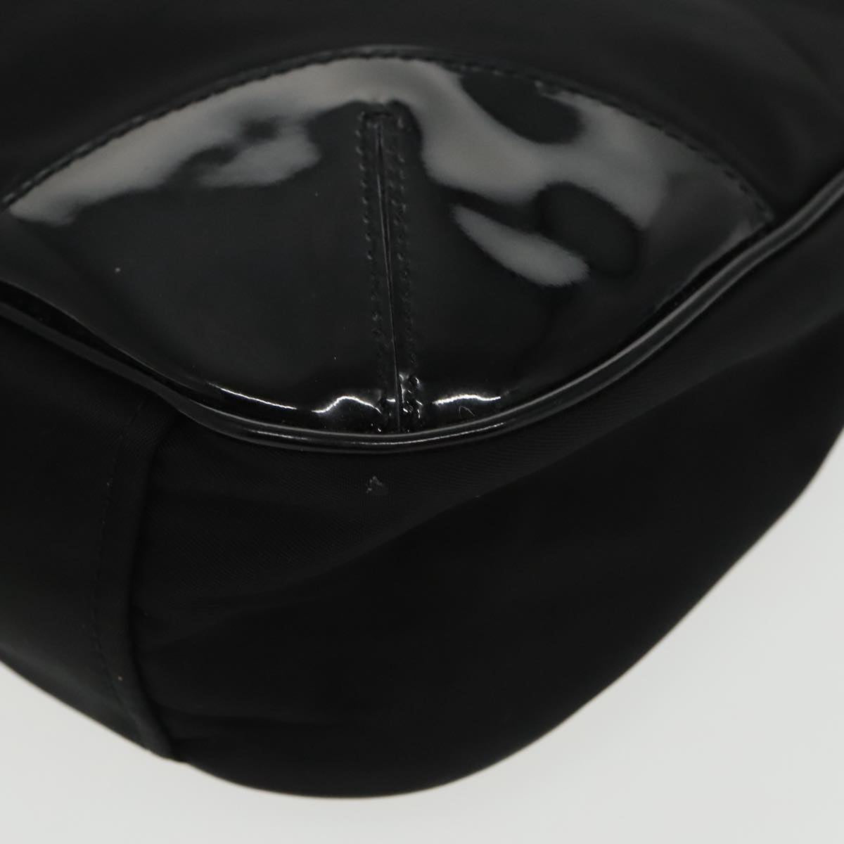 PRADA Shoulder Bag Nylon Black Silver Auth 102071