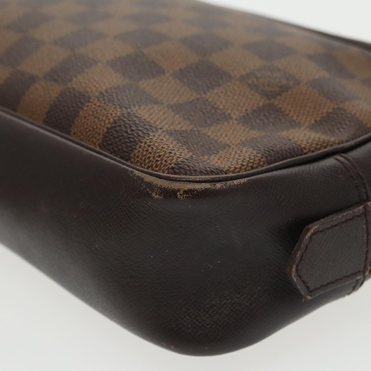 LOUIS VUITTON Damier Ebene Trousse Toilette 25 Clutch Bag N47624 LV Auth 102078