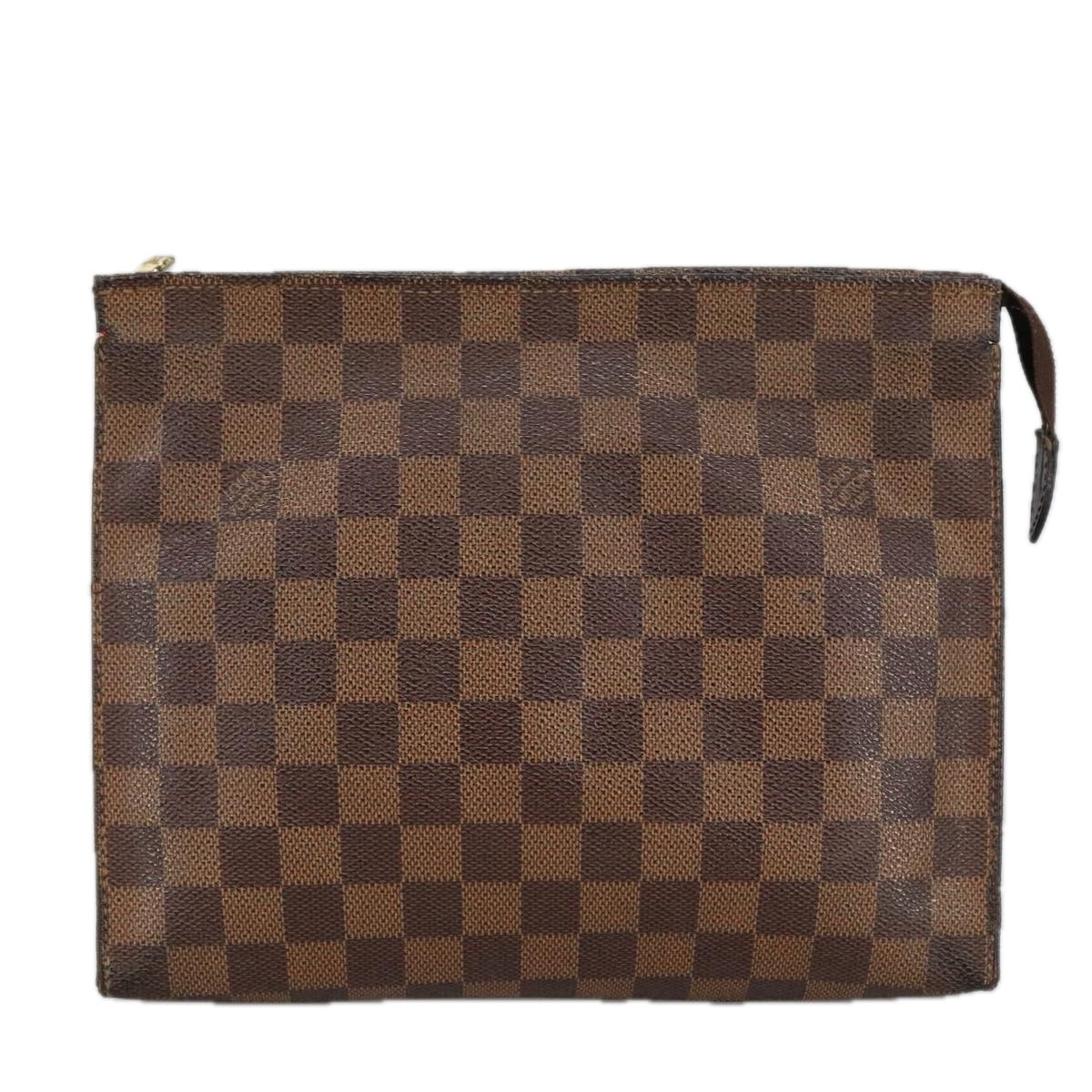 LOUIS VUITTON Damier Ebene Poche Toilette 26 Pouch N47543 LV Auth 102079 - 0