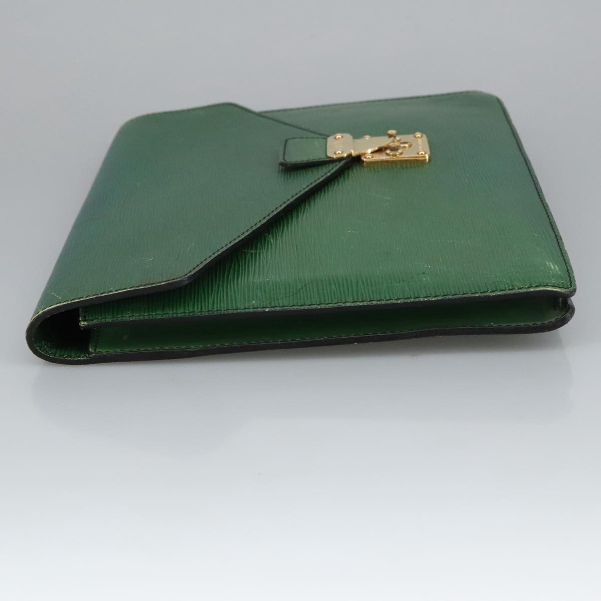 LOUIS VUITTON Epi Porte Documents Senatur Briefcase Green LV Auth 102081