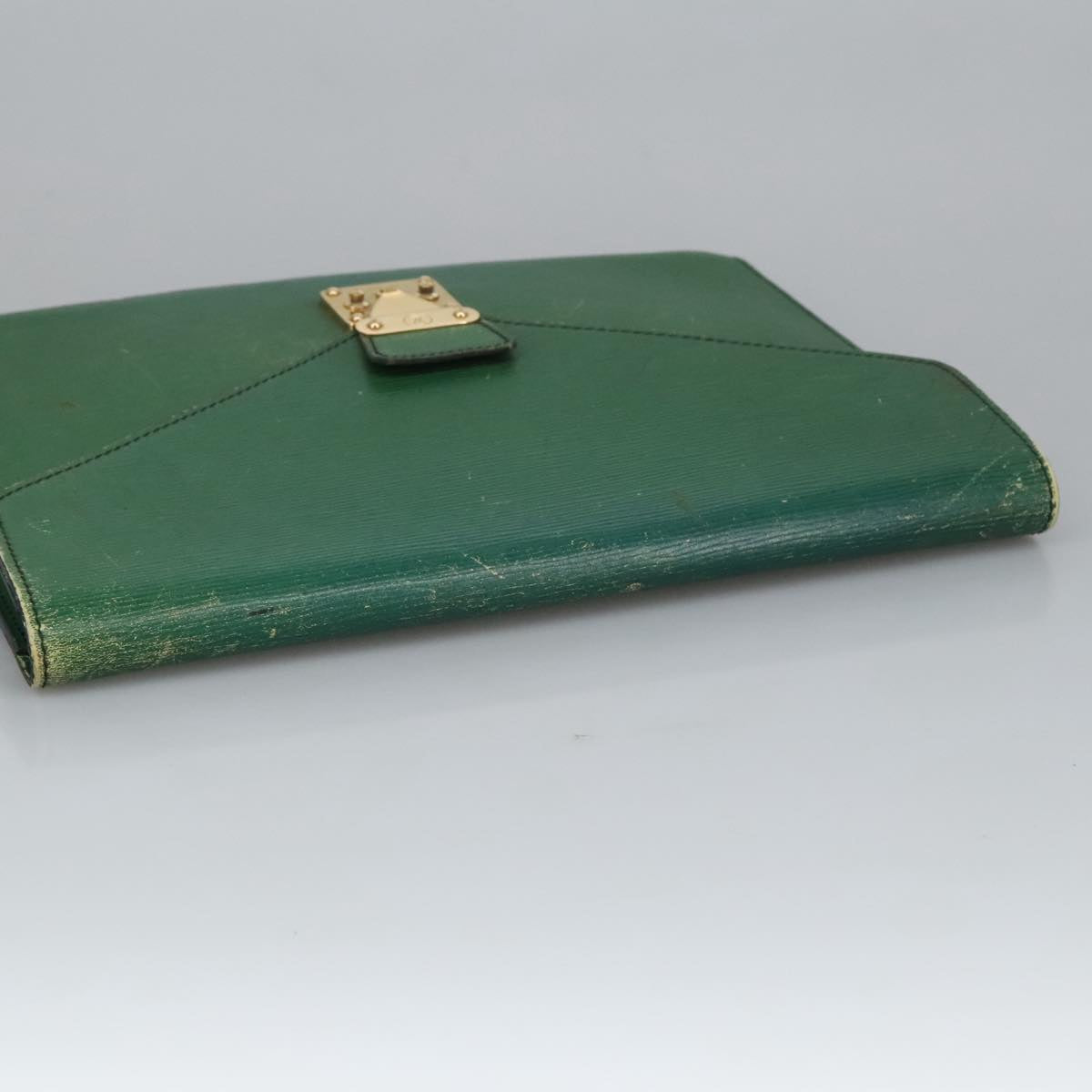 LOUIS VUITTON Epi Porte Documents Senatur Briefcase Green LV Auth 102081