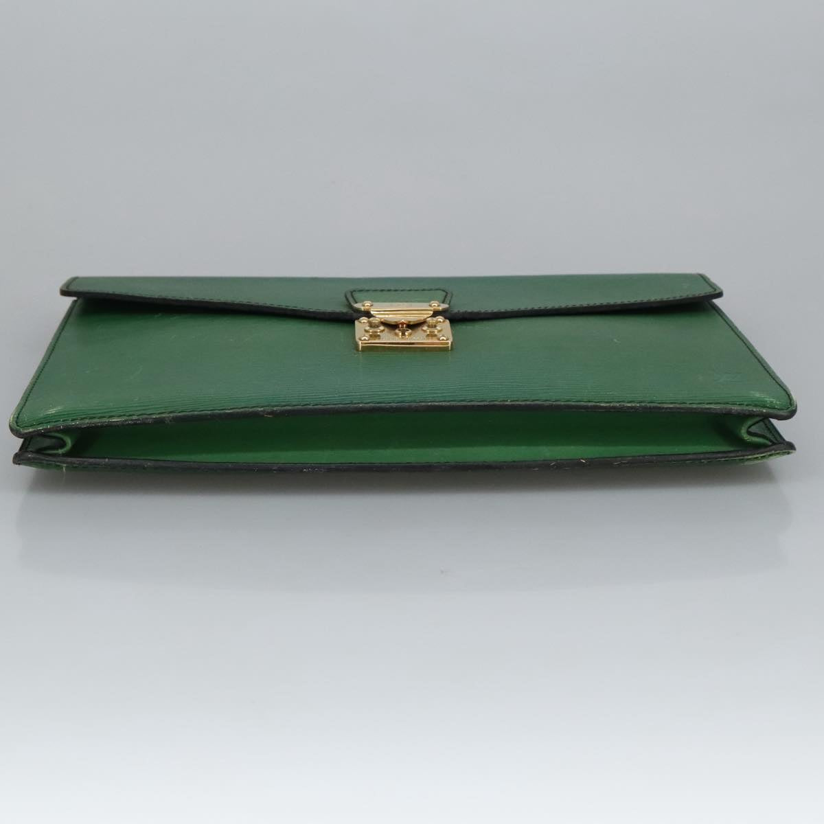 LOUIS VUITTON Epi Porte Documents Senatur Briefcase Green LV Auth 102081