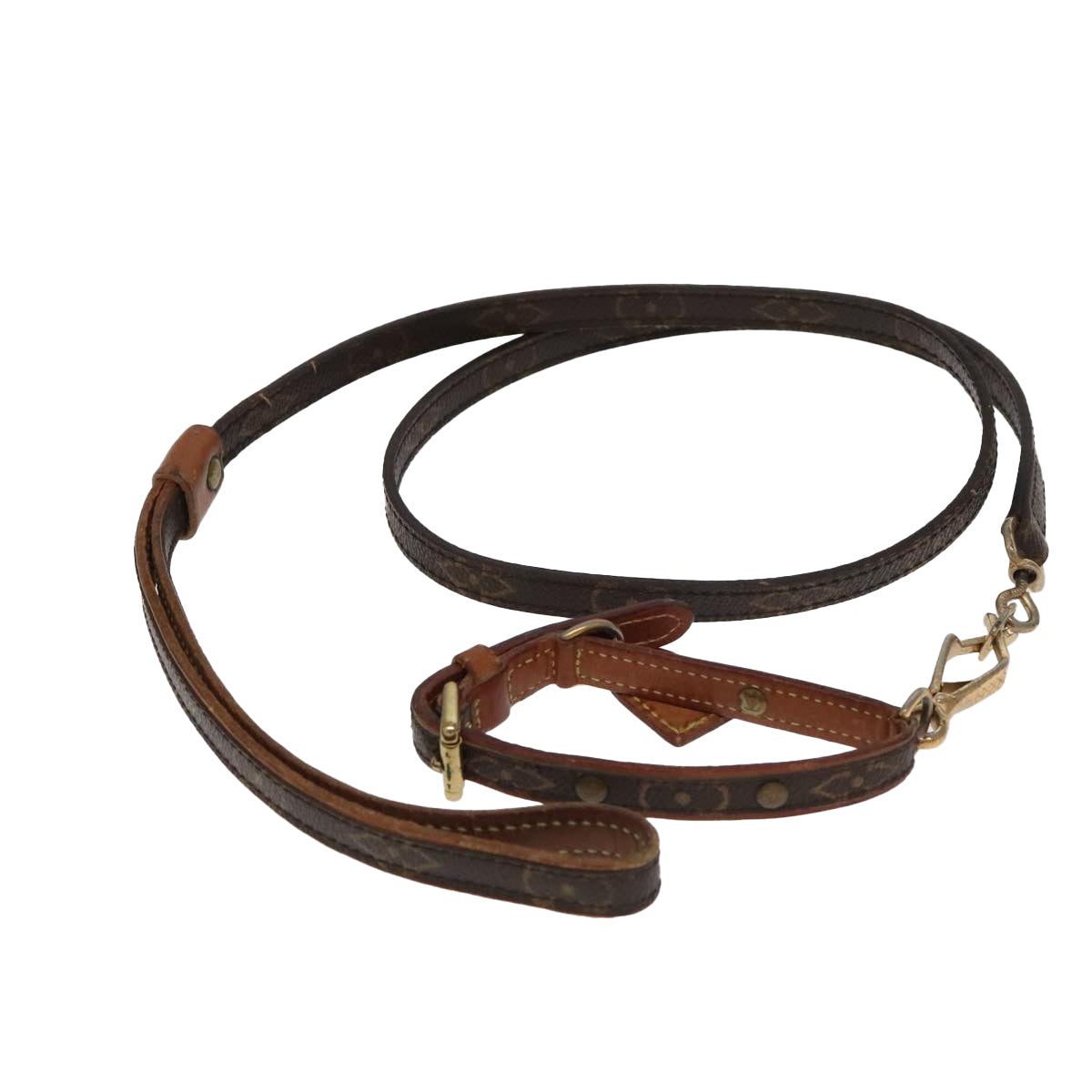 LOUIS VUITTON Monogram Less Baxter MM Collier Baxter Dog Leash 2Set Auth 102101 - 0