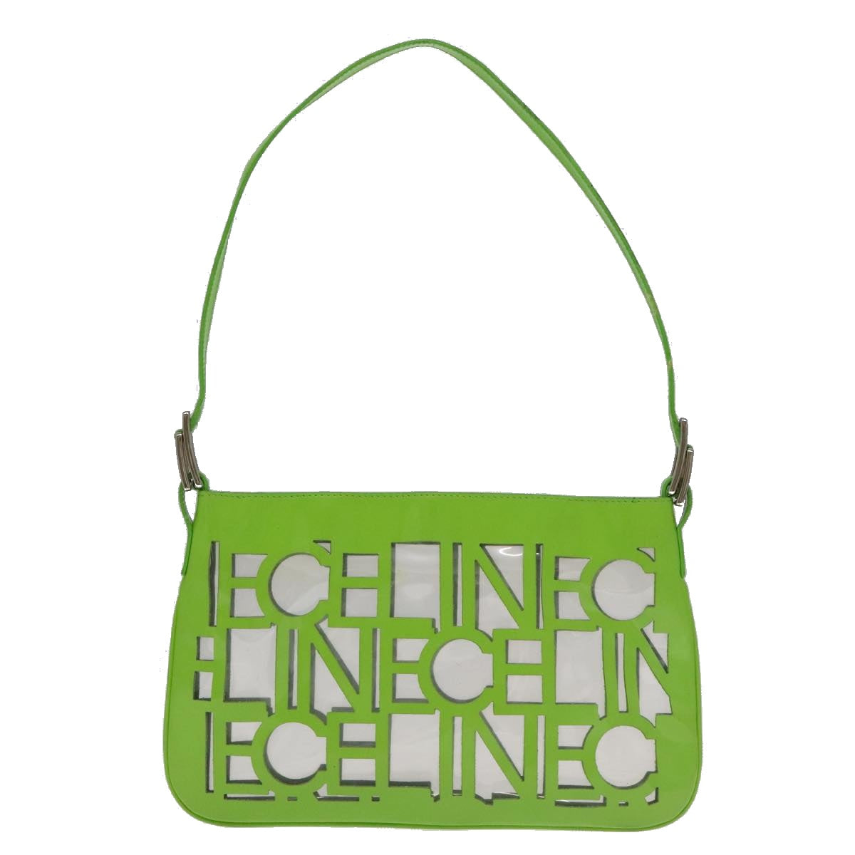 CELINE Shoulder Bag Enamel Green Clear Auth 102110