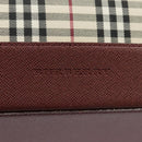 BURBERRY Nova Check Tote Bag Canvas Beige Red Auth 102114-17