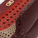 Salvatore Ferragamo Tote Bag Leather Red Gold Auth 102115-9