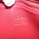 Salvatore Ferragamo Tote Bag Leather Red Gold Auth 102115-12