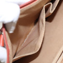 BURBERRY Nova Check Hand Bag Canvas Beige Orange Silver Auth 102116-21