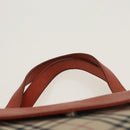 BURBERRY Nova Check Hand Bag Canvas Beige Orange Silver Auth 102116-8
