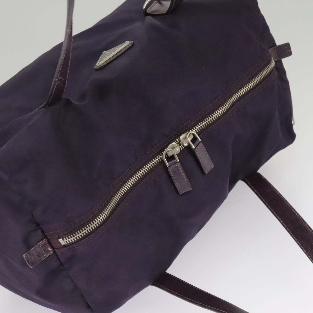 PRADA Hand Bag Nylon Purple Auth 102117