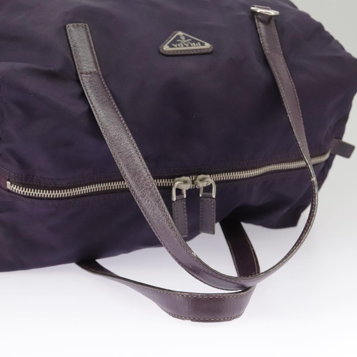 PRADA Hand Bag Nylon Purple Auth 102117