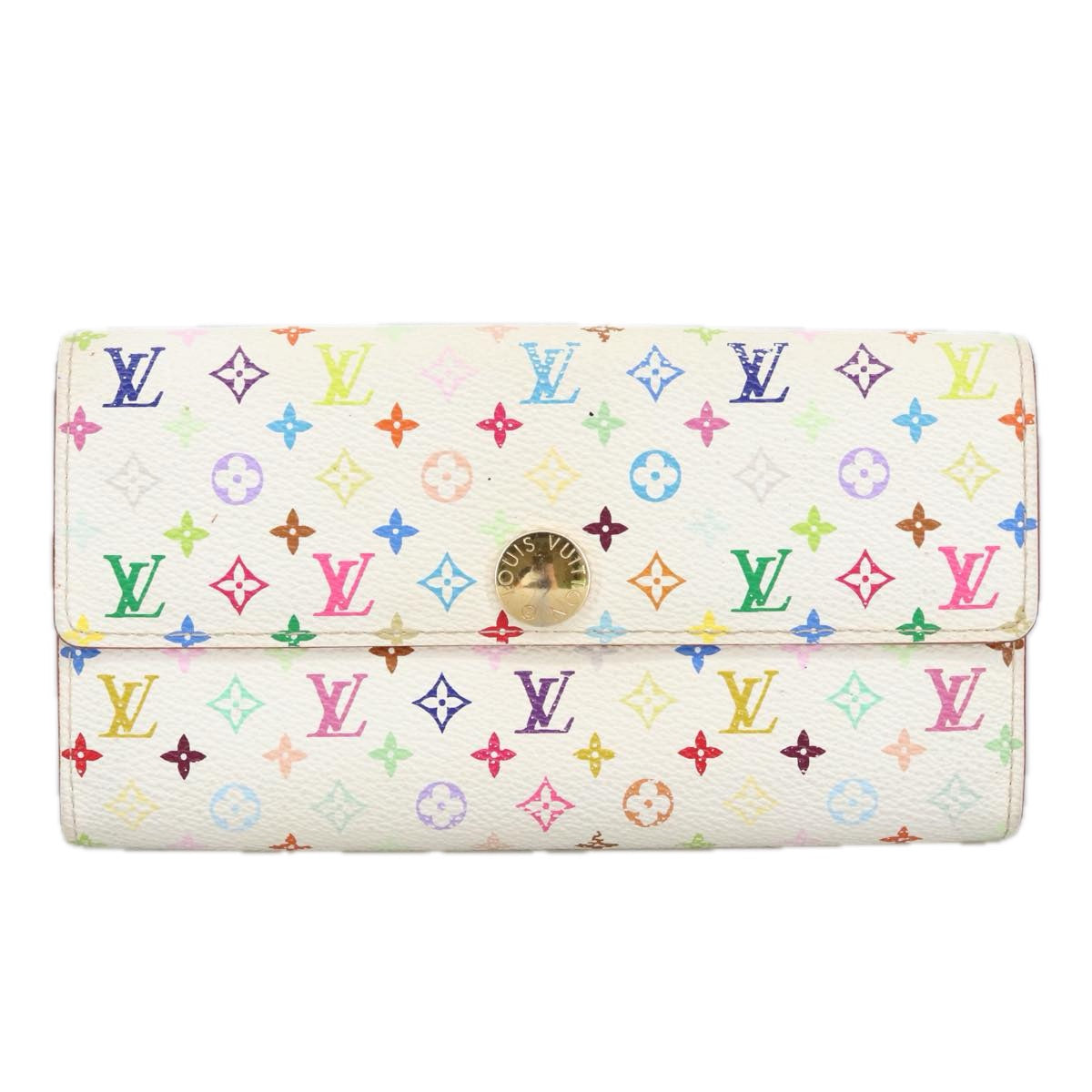 LOUIS VUITTON Multicolor Pochette Porte Monnaie Credit White M60004 Auth 102127 - 0