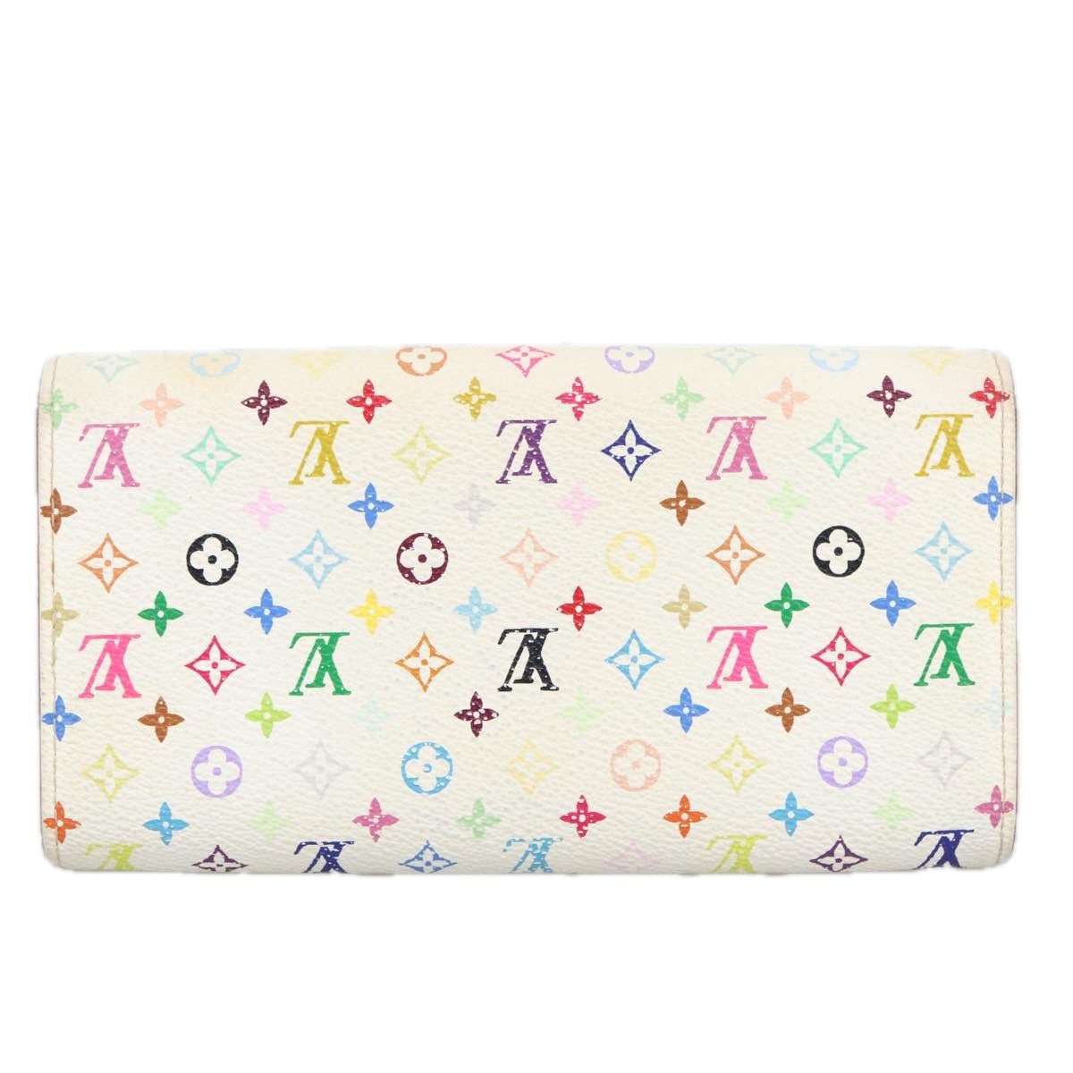 LOUIS VUITTON Multicolor Pochette Porte Monnaie Credit White M60004 Auth 102127