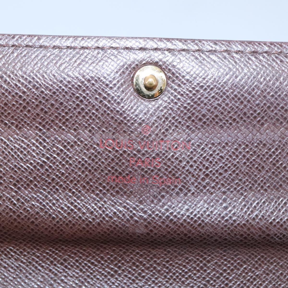 LOUIS VUITTON Damier Ebene Portefeuille Sarah Long Wallet N60491 LV Auth 102150