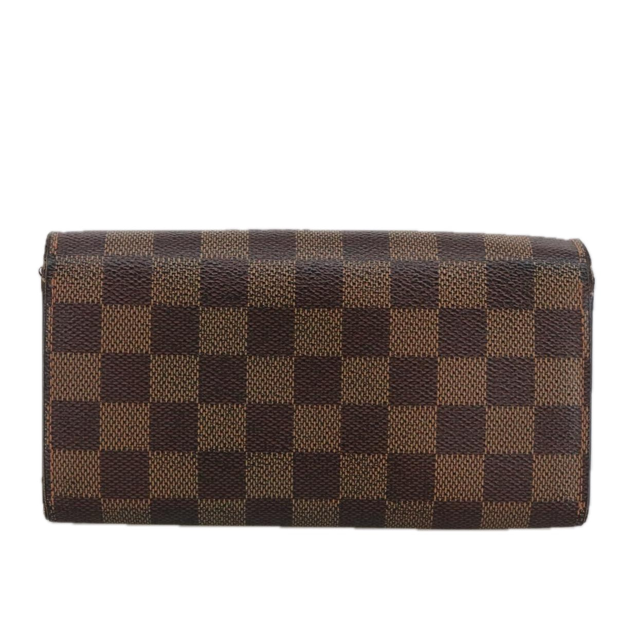 LOUIS VUITTON Damier Ebene Portefeuille Sarah Long Wallet N60491 LV Auth 102150