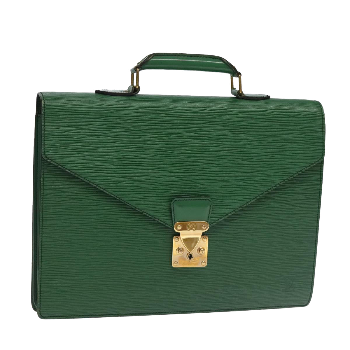 LOUIS VUITTON Epi Serviette Conseiller Briefcase Green M54424 LV Auth 102151