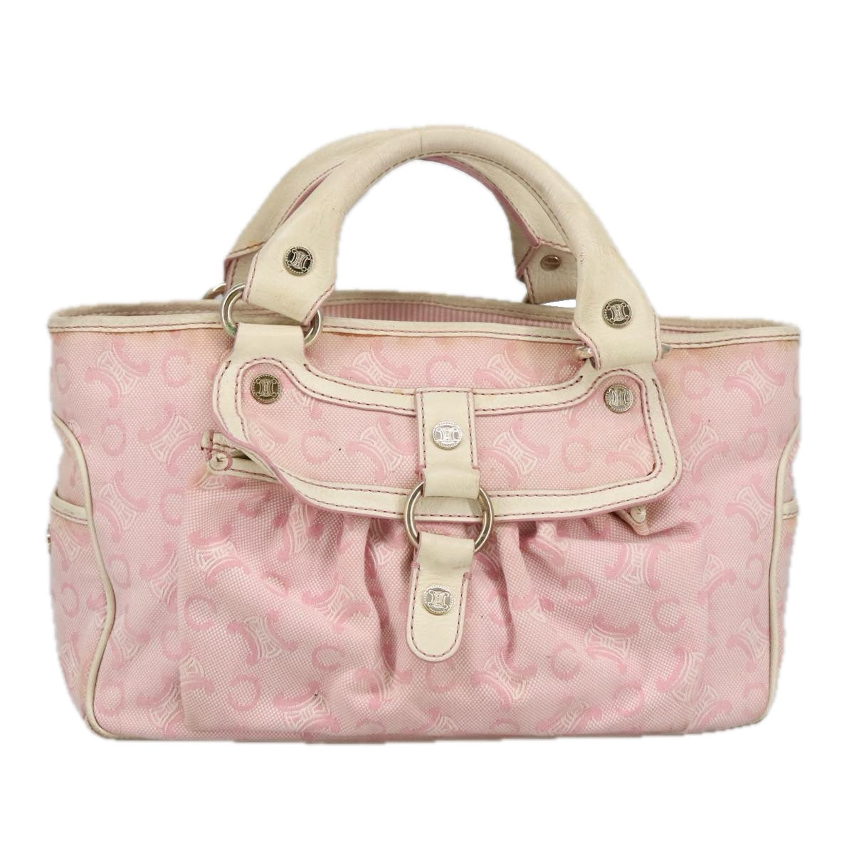 CELINE C Macadam Canvas Hand Bag Pink Auth 102154 - 0