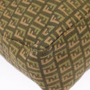 FENDI Zucchino Canvas Hand Bag Khaki 8BH138 Auth 102160-9
