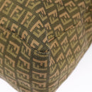 FENDI Zucchino Canvas Hand Bag Khaki 8BH138 Auth 102160-14