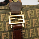 FENDI Zucchino Canvas Hand Bag Khaki 8BH138 Auth 102160-17