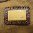 FENDI Zucchino Canvas Hand Bag Khaki 8BH138 Auth 102160-19