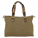 FENDI Zucchino Canvas Hand Bag Khaki 8BH138 Auth 102160-2