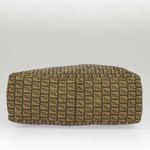 FENDI Zucchino Canvas Hand Bag Khaki 8BH138 Auth 102160