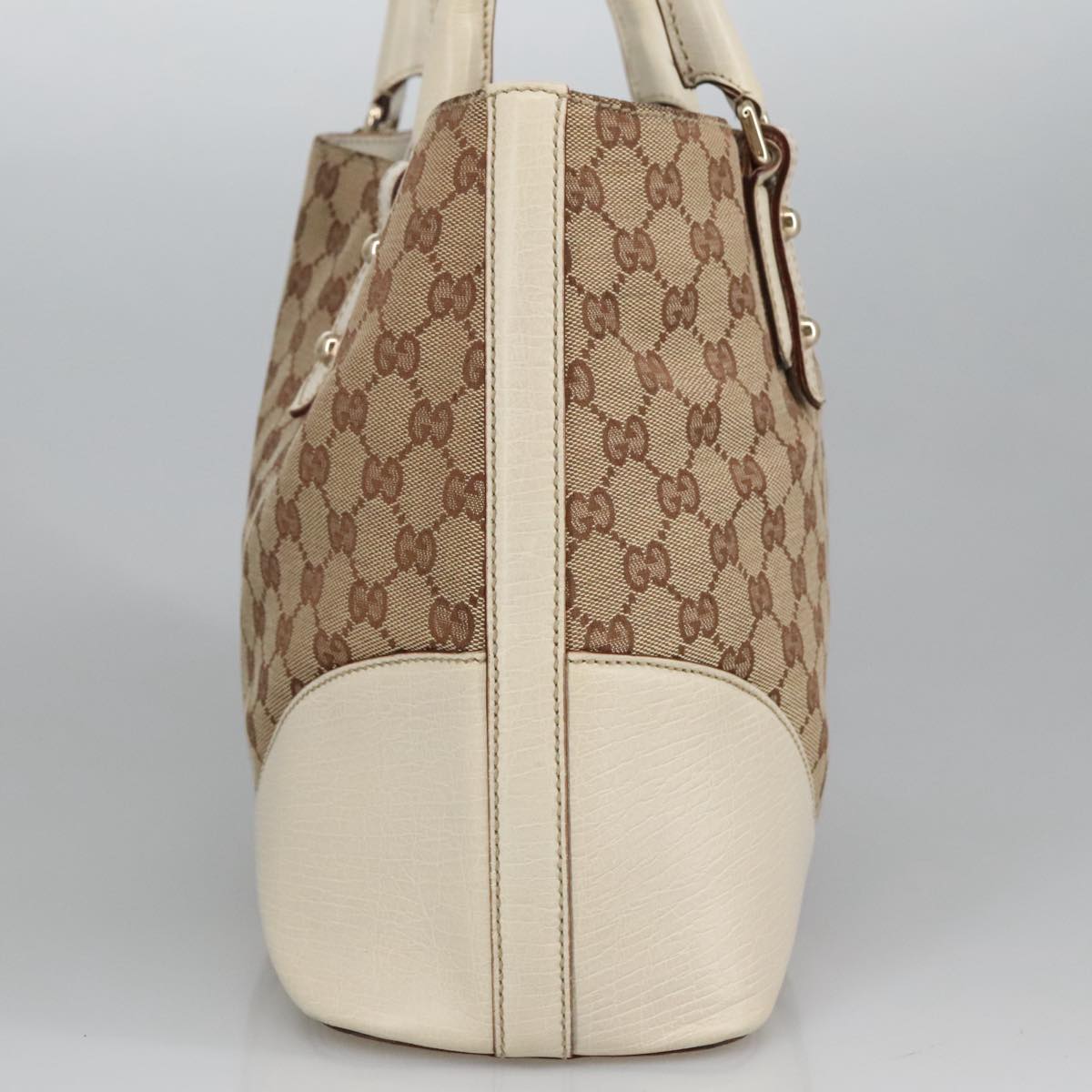 GUCCI GG Canvas Tote Bag Beige Gold 137385 Auth 102161