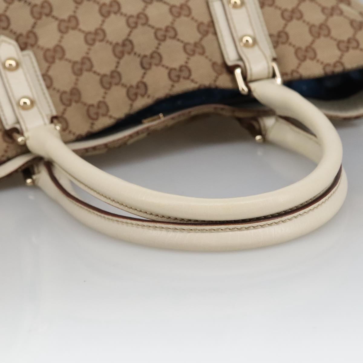 GUCCI GG Canvas Tote Bag Beige Gold 137385 Auth 102161