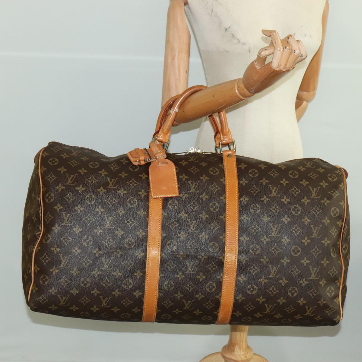 LOUIS VUITTON Monogram Keepall 60 Boston Bag M41422 LV Auth 102175