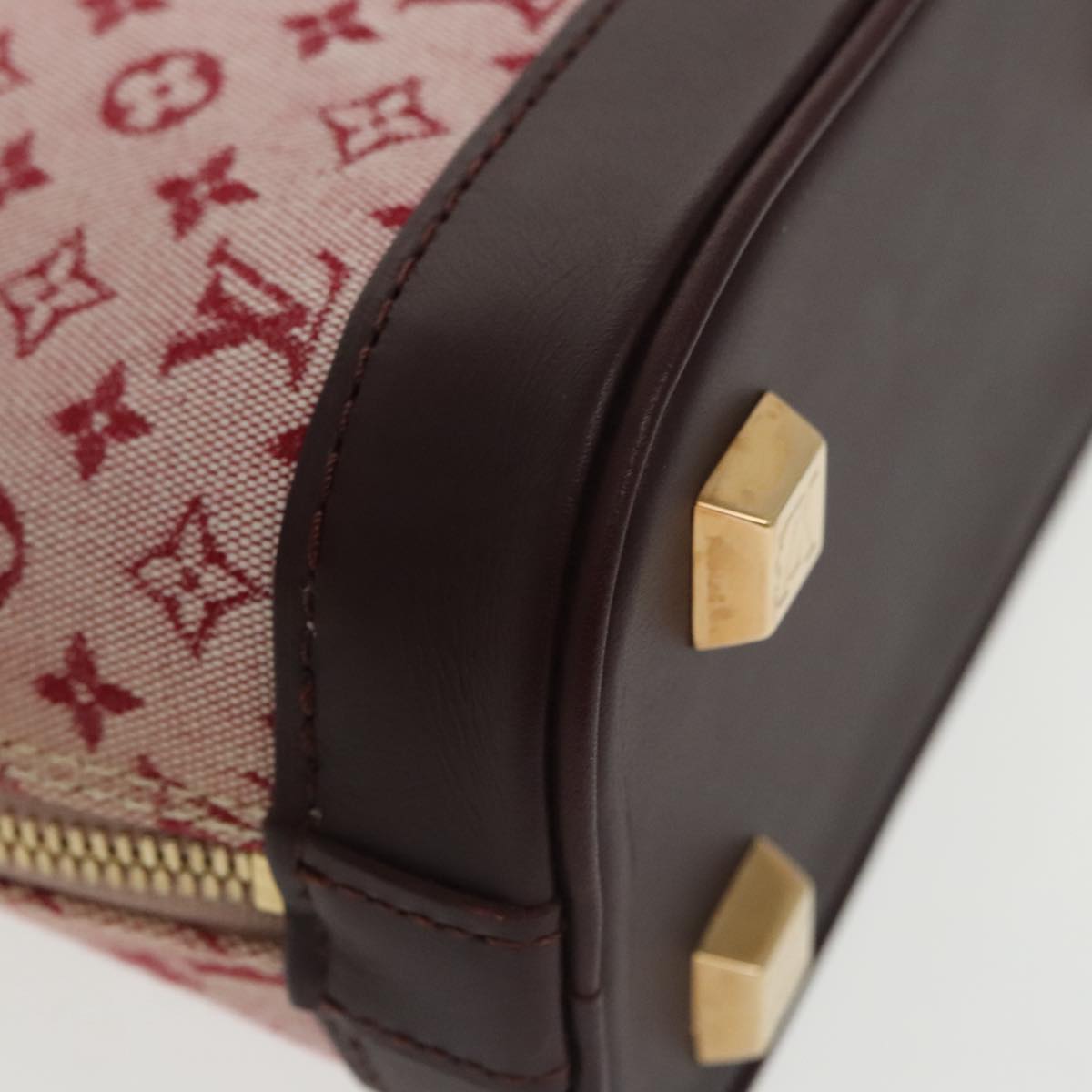 LOUIS VUITTON Monogram Mini Alma Haut Hand Bag Red M92204 LV Auth 102179