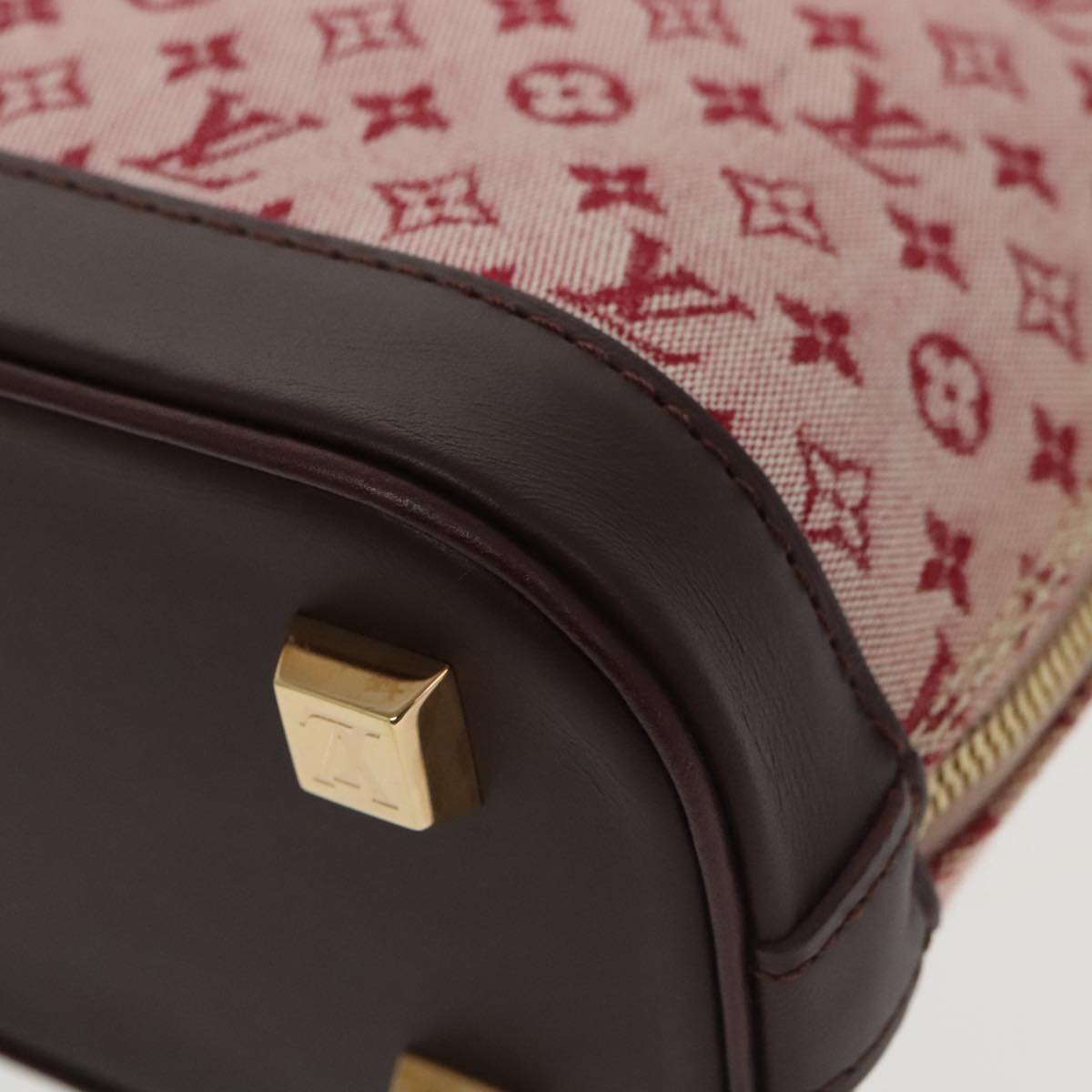 LOUIS VUITTON Monogram Mini Alma Haut Hand Bag Red M92204 LV Auth 102179