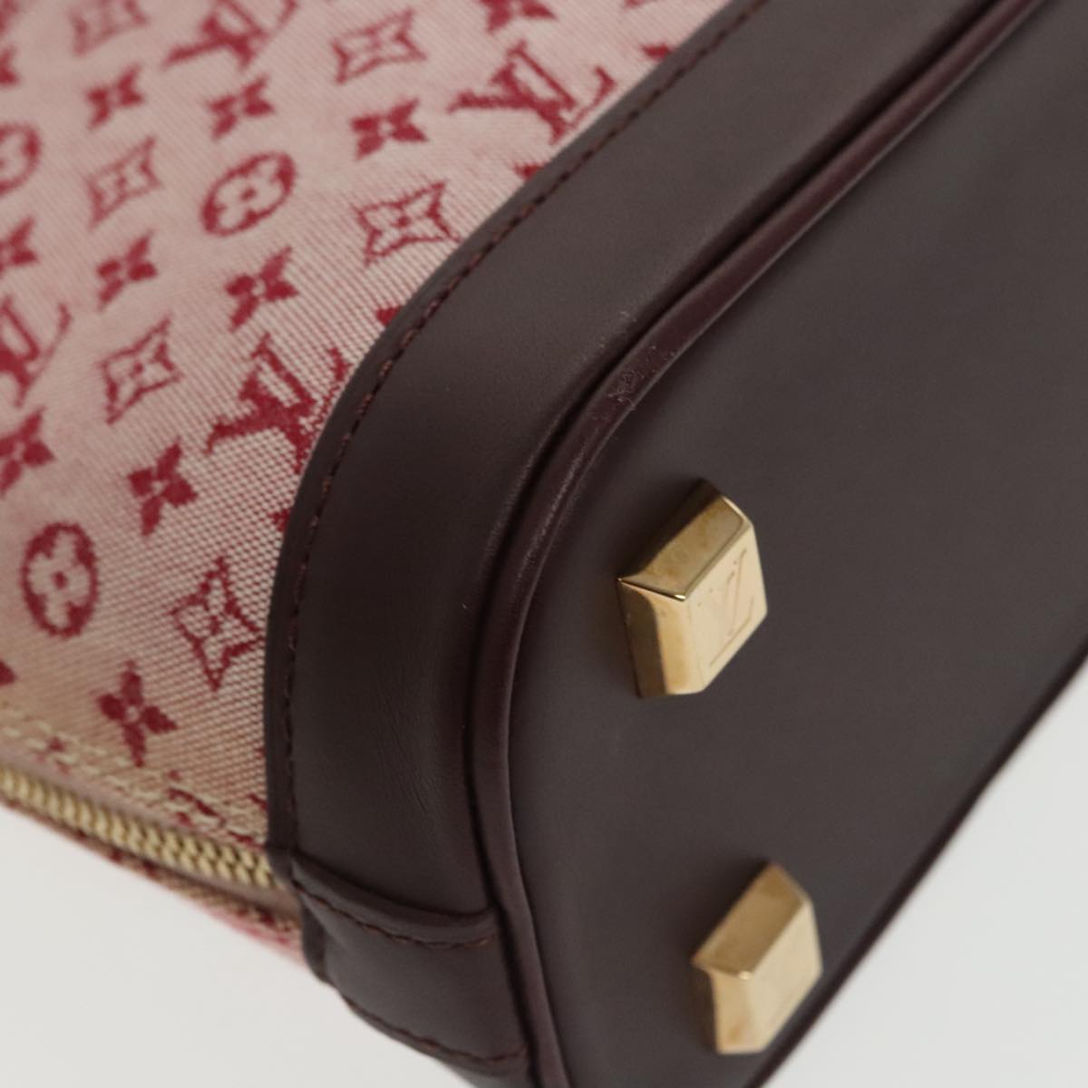 LOUIS VUITTON Monogram Mini Alma Haut Hand Bag Red M92204 LV Auth 102179