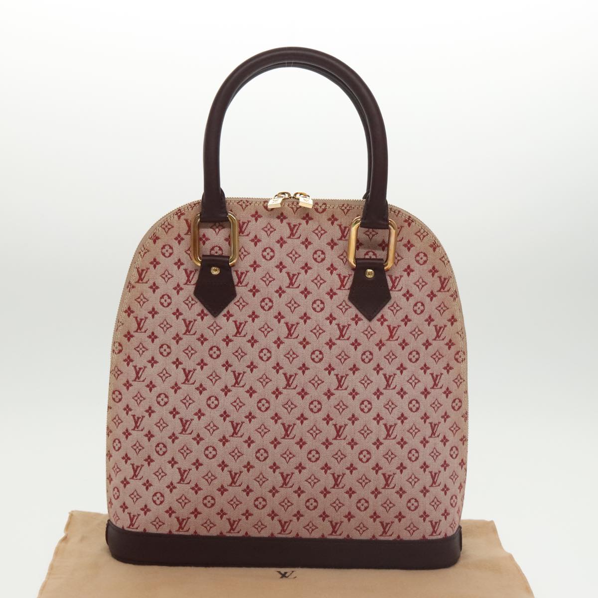 LOUIS VUITTON Monogram Mini Alma Haut Hand Bag Red M92204 LV Auth 102179