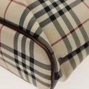 BURBERRY Nova Check Tote Bag Canvas Beige Brown Auth 102195-15
