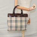 BURBERRY Nova Check Tote Bag Canvas Beige Brown Auth 102195-24