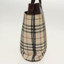 BURBERRY Nova Check Tote Bag Canvas Beige Brown Auth 102195-3