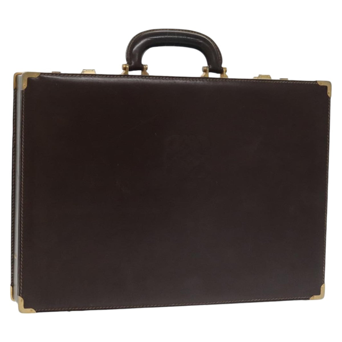 LOEWE Anagram Trunk Leather Brown Auth 102202