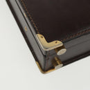 LOEWE Anagram Trunk Leather Brown Auth 102202-15
