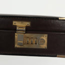 LOEWE Anagram Trunk Leather Brown Auth 102202-9