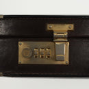 LOEWE Anagram Trunk Leather Brown Auth 102202-18