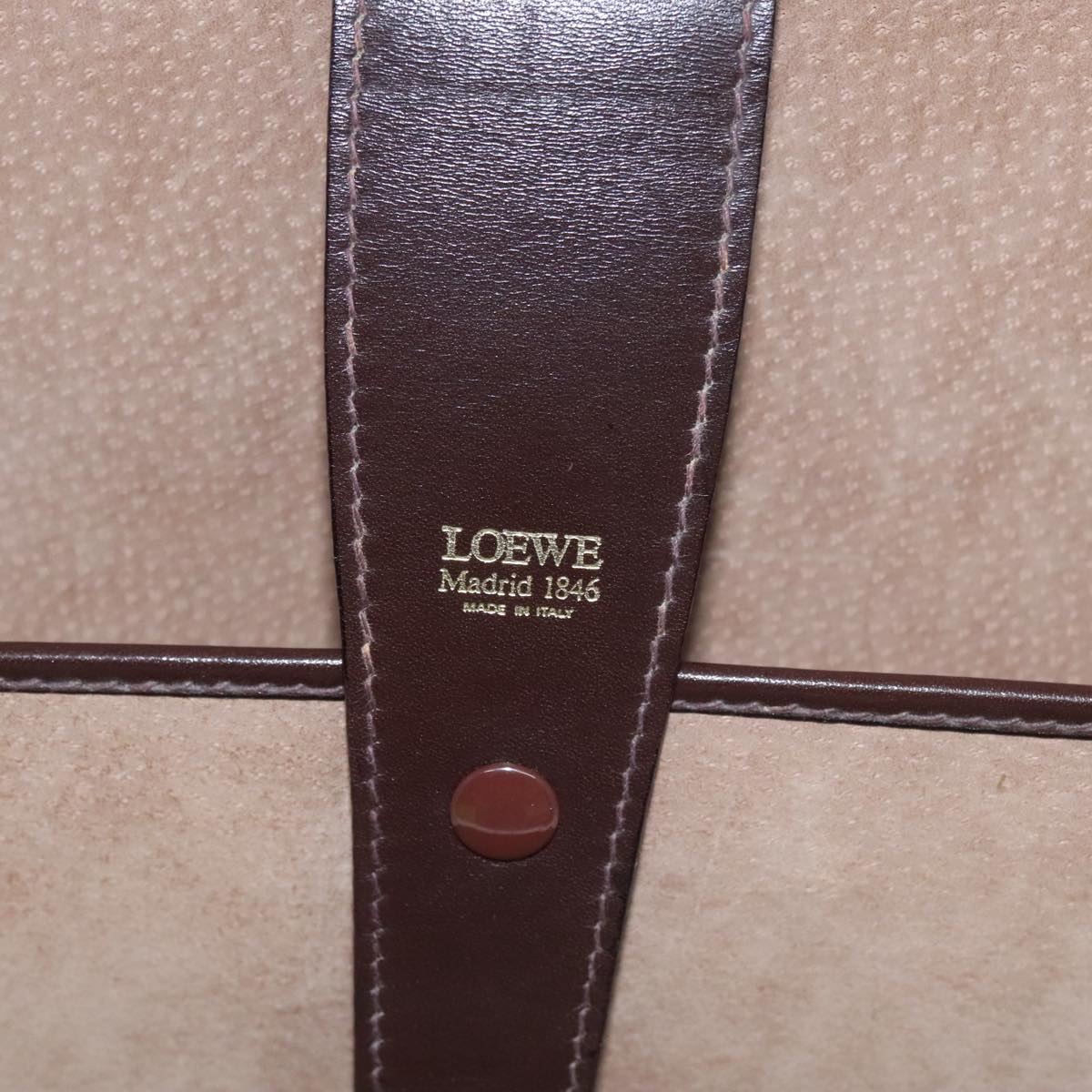 LOEWE Anagram Trunk Leather Brown Auth 102202