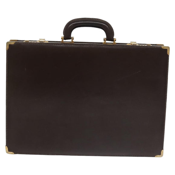 LOEWE Anagram Trunk Leather Brown Auth 102202