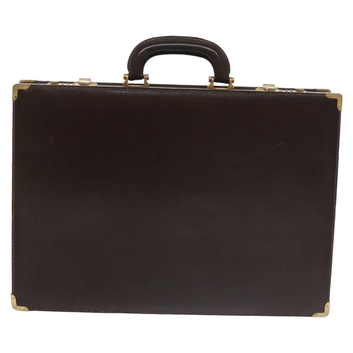 LOEWE Anagram Trunk Leather Brown Auth 102202